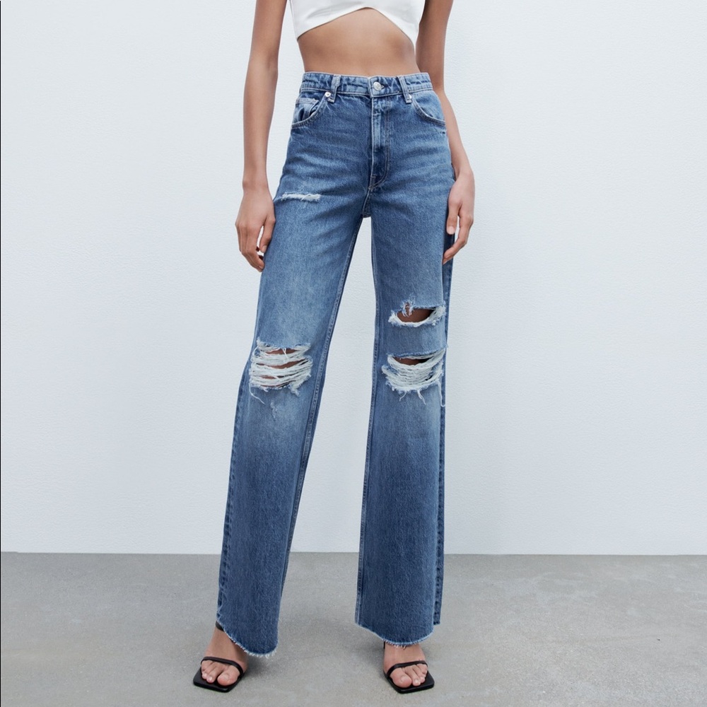 Zara high waist wide leg jeans